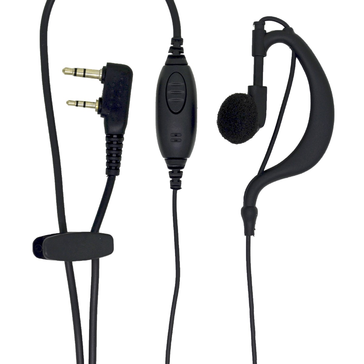 Hands Free Mono Ancus HiConnect με διπλό κονέκτορα 2.5mm & 3.5mm με ανεξάρτητο πλήκτρο απάντησης για Walkie Talkie Μαύρο Bulk