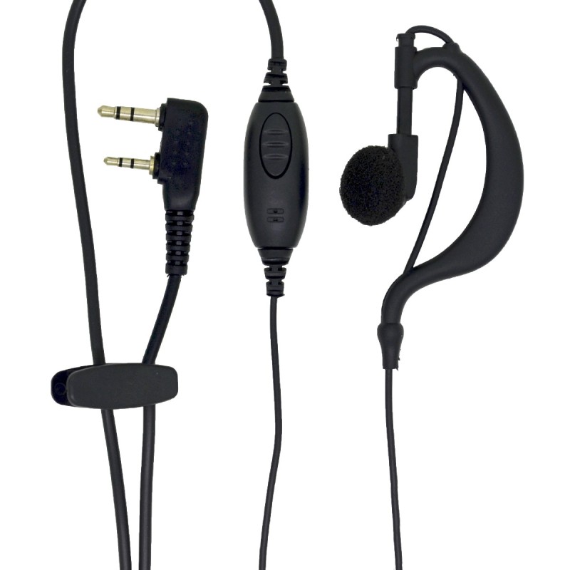 Hands Free Mono Ancus HiConnect με διπλό κονέκτορα 2.5mm & 3.5mm με ανεξάρτητο πλήκτρο απάντησης για Walkie Talkie Μαύρο Bulk