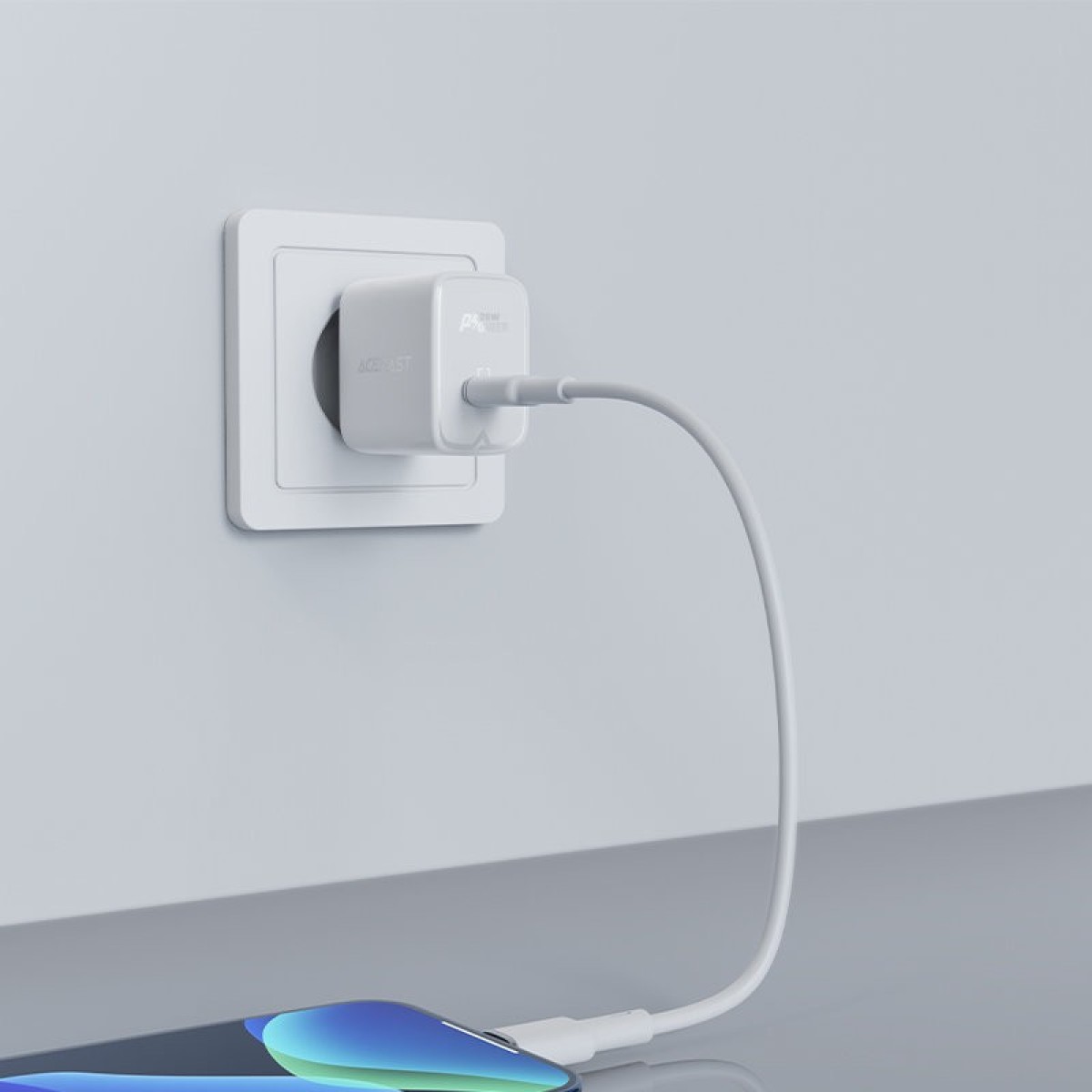Φορτιστής Ταξιδίου Acefast A1 Fast Charging USB-C PD3.0 PD20W QC3.0 / QC2.0 5V / 2.4A Λευκός
