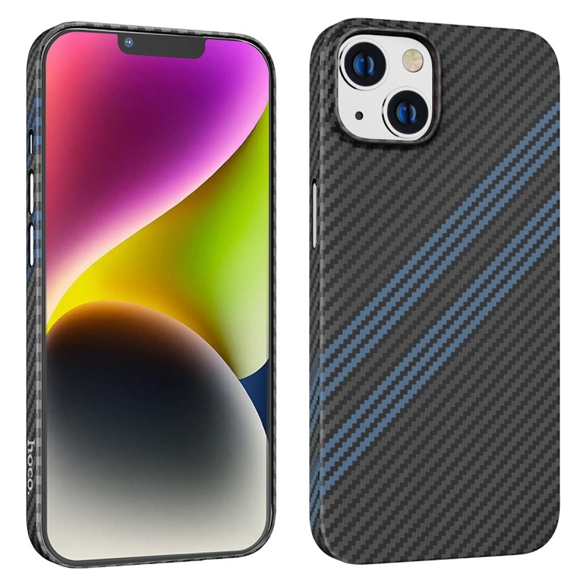 Θήκη Hoco Slim Kevlar Texture για Apple iPhone 14 Plus Μαύρο Μπλε