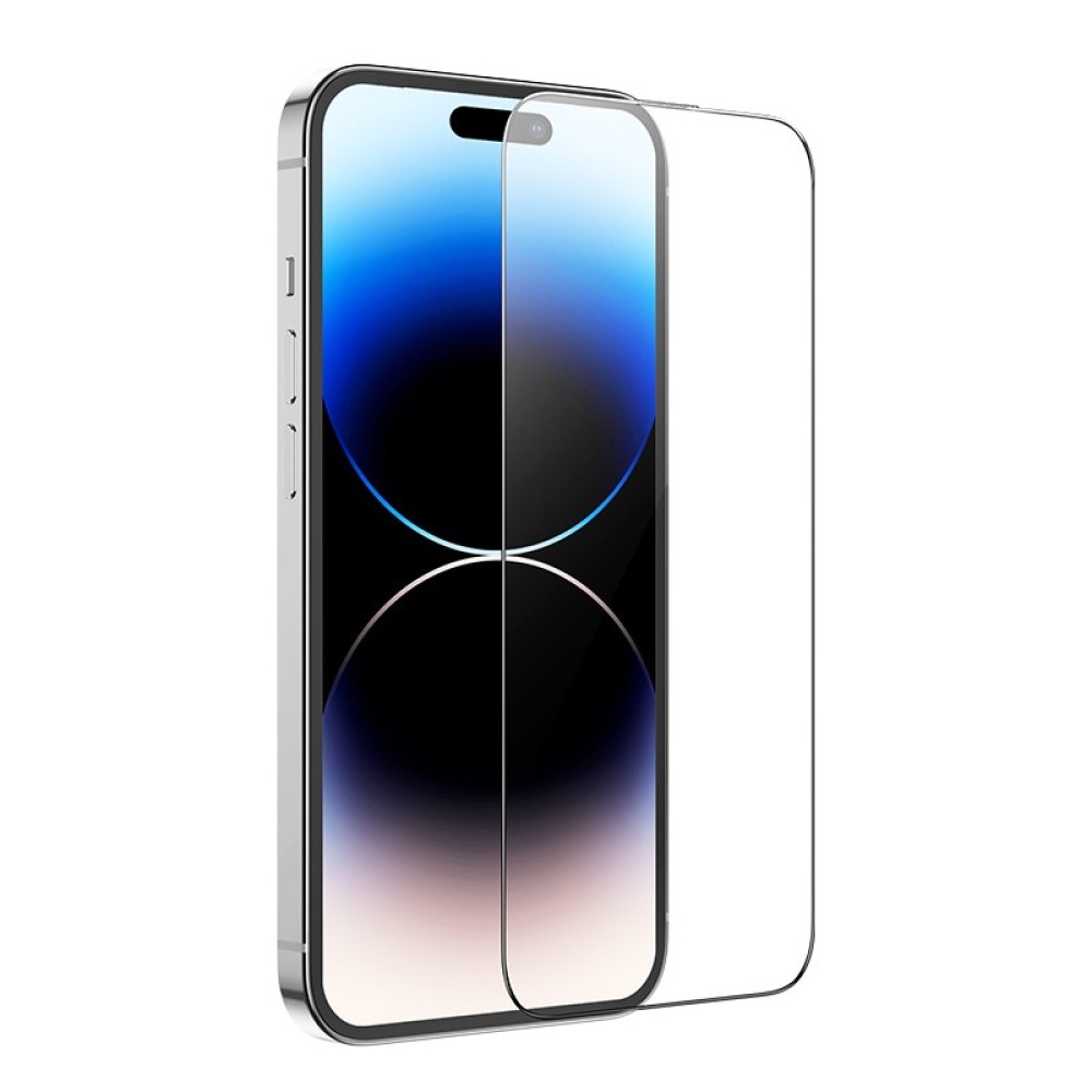 Tempered Glass Hoco G1 0.33mm Flash Attach Full Silk Screen HD για Apple iPhone 14 Pro Max Μαύρο