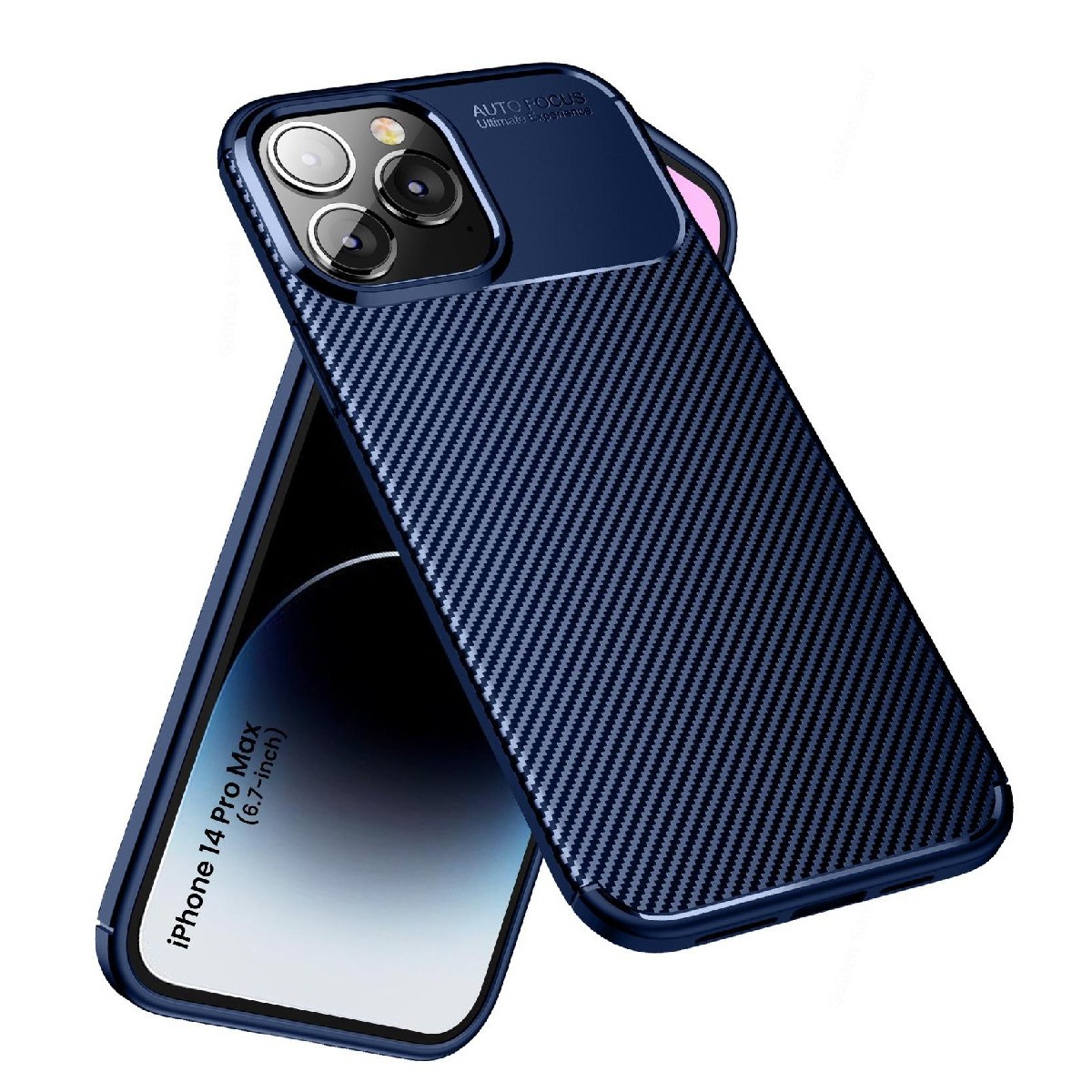 Θήκη Ancus AutoFocus Carbon Fiber για Apple iPhone 14 Pro Max Μπλε