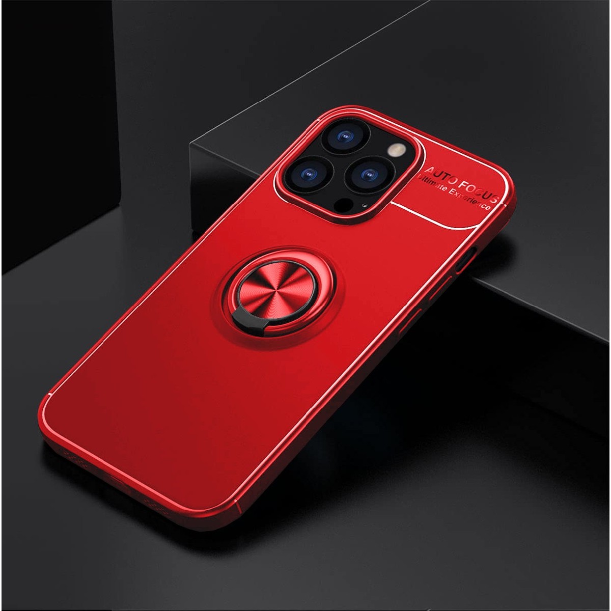 Θήκη Ancus AutoFocus Shockproof με Ring Holder για Apple iPhone 14 Pro Max Κόκκινη
