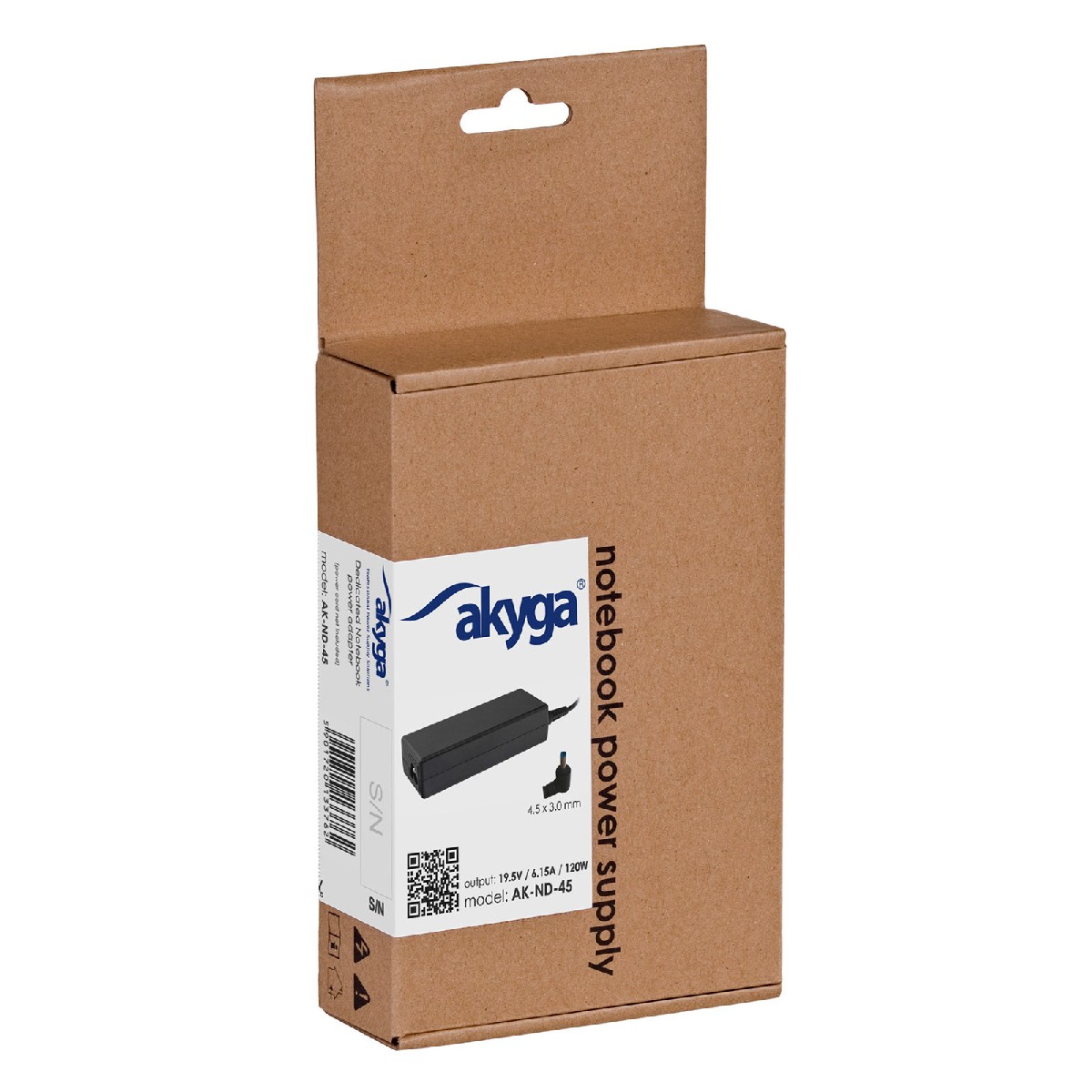 Τροφοδοτικό Notebook Akyga AK-ND-45 19.5V / 6.15A 120W 4.5x3.0mm + pin HP 1.2m