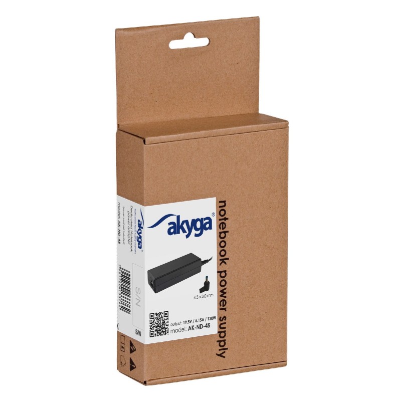 Τροφοδοτικό Notebook Akyga AK-ND-45 19.5V / 6.15A 120W 4.5x3.0mm + pin HP 1.2m
