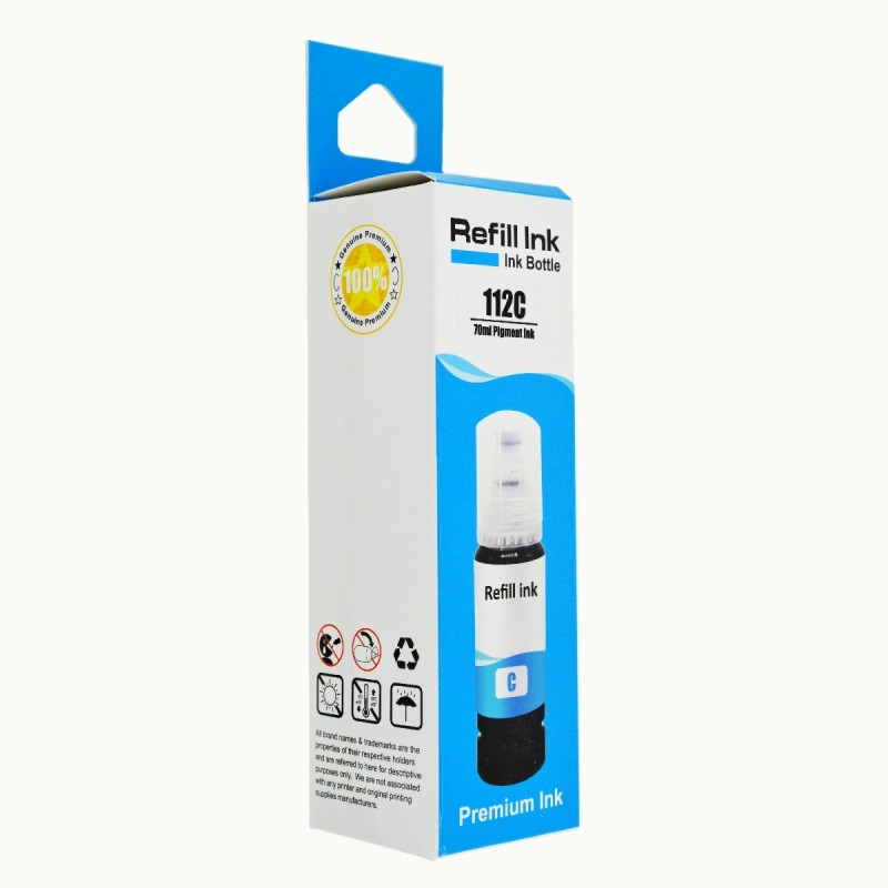 Μελάνι EPSON Συμβατό E112 C C13T06C24A 70ml Σελίδες:6000 Cyan C13T06C14A για L11160, L15150, L15160, L15180, L6460, L6490, L6550, L6570