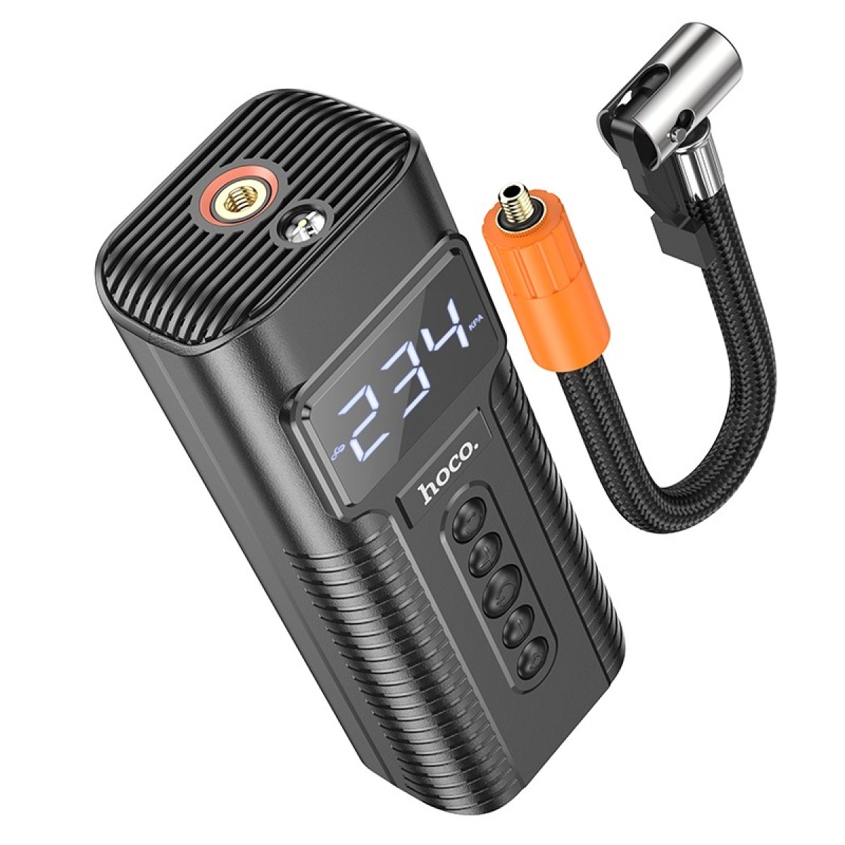 Smart Air Pump Hoco PH55 Roys 2.5 bar Πίεση Αέρα με Led Ένδειξη Λειτουργιών και Led Φακό  Μαύρο