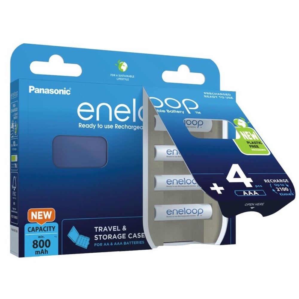 Μπαταρία Επαναφορτιζόμενη Panasonic eneloop BK-3MCDEC4BE 2000mAh mAh size AA Ni-MH 1.2V Τεμ. 4 με κουτί αποθήκευσης