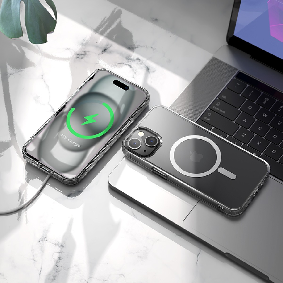 Θήκη Hoco Magnetic Series Airbag Anti-Fall Protective για Apple iPhone 15 Pro Διάφανη