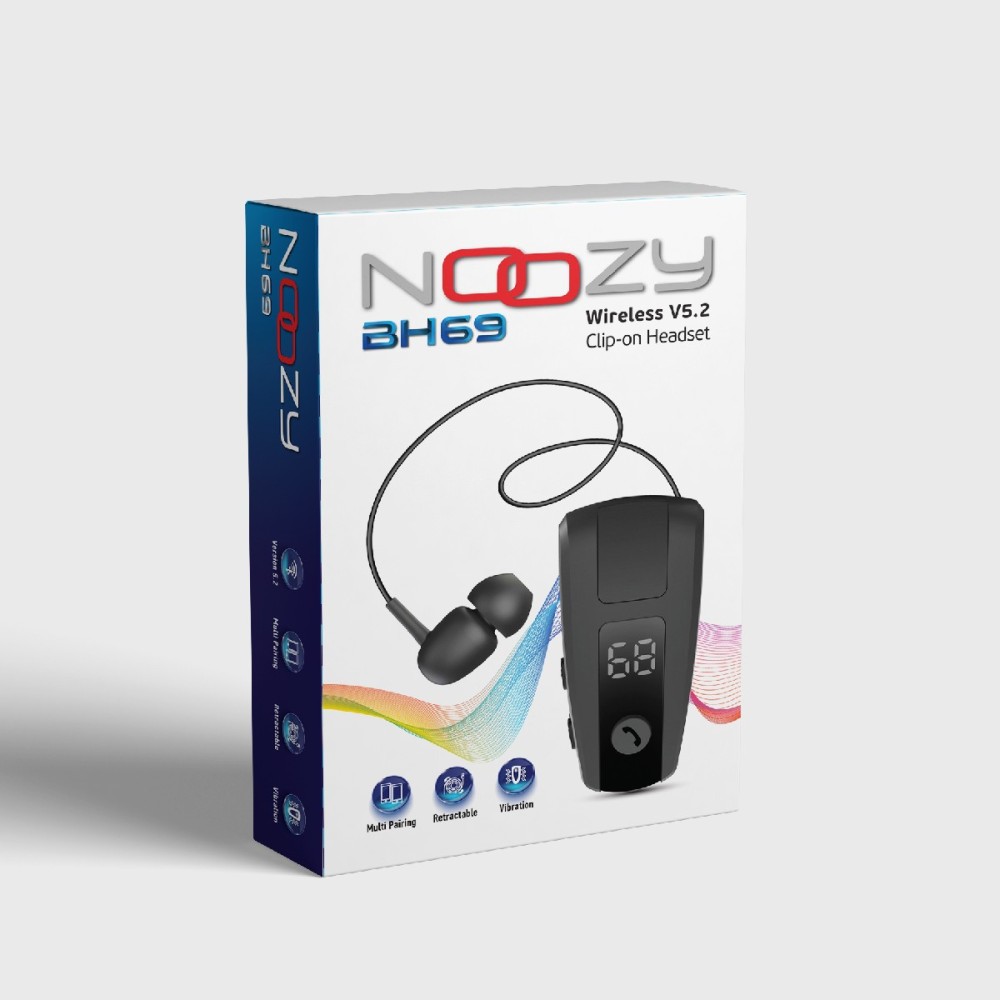 Bluetooth Hands Free Noozy Roller BH69 V.5.2 με LED Οθόνη Δόνηση Multi Pairing Μαύρο με 11 Ώρες Λειτουργίας