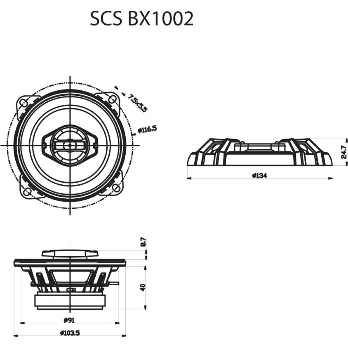 Ηχεία Αυτοκινήτου Sencor SCS BX1002 Διάμετρος 10cm 60W