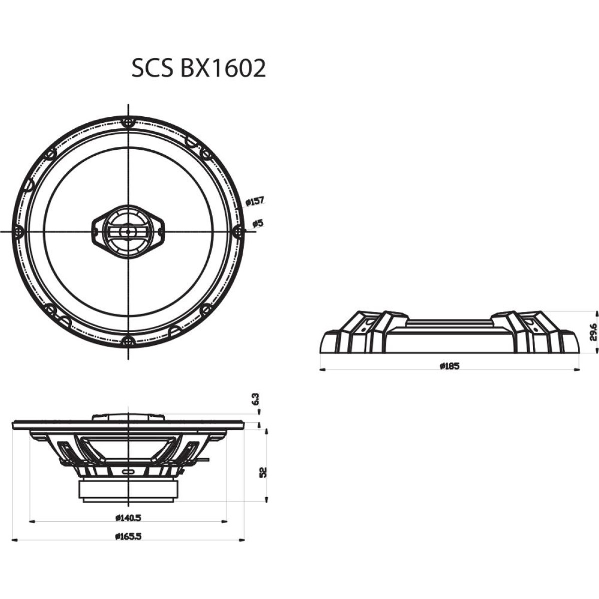 Ηχεία Αυτοκινήτου Sencor SCS BX1602 Διάμετρος 17cm 90W