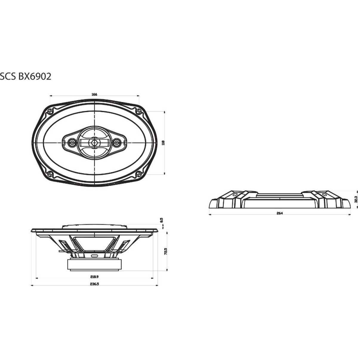 Ηχεία Αυτοκινήτου Οβάλ Sencor SCS BX6902 165 × 235 mm 105W