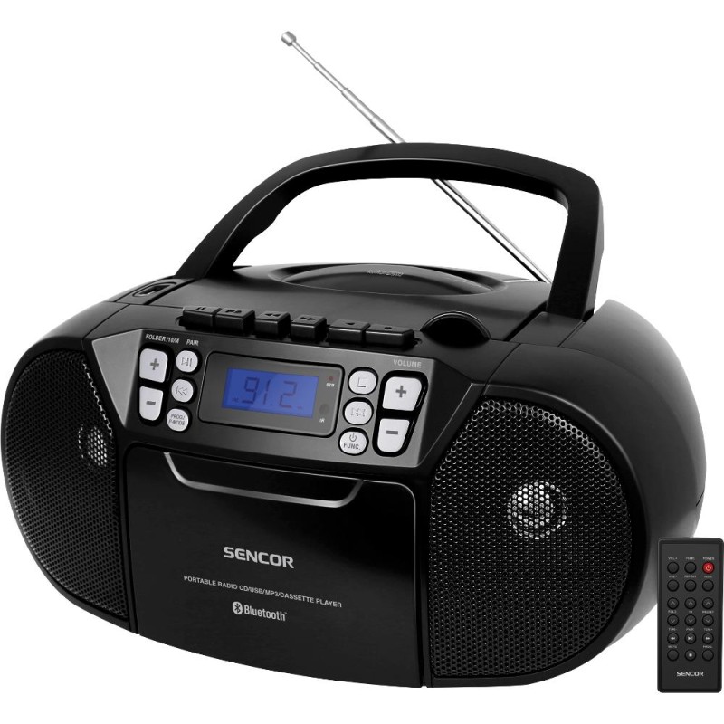 Ασύρματο ΡαδιοCD - Κασετόφωνο Sencor SPT 3907 B με CD/USB/BT 5.0 4W RMS (2 x 2 W)
