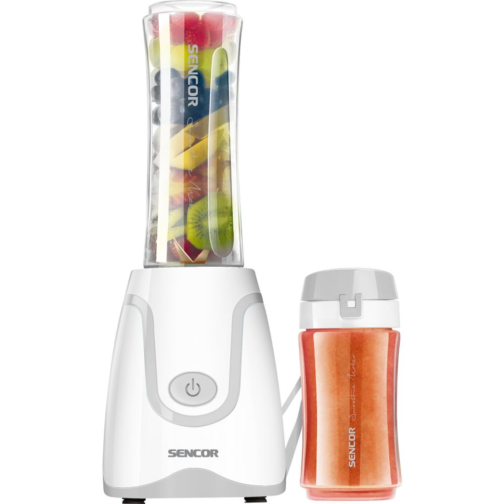 Μπλέντερ Smoothie Maker Sencor SBL 2210WH 500W Λεπίδες Τιτανίου με Δυο Παγούρια 600ml και 300ml Λευκό