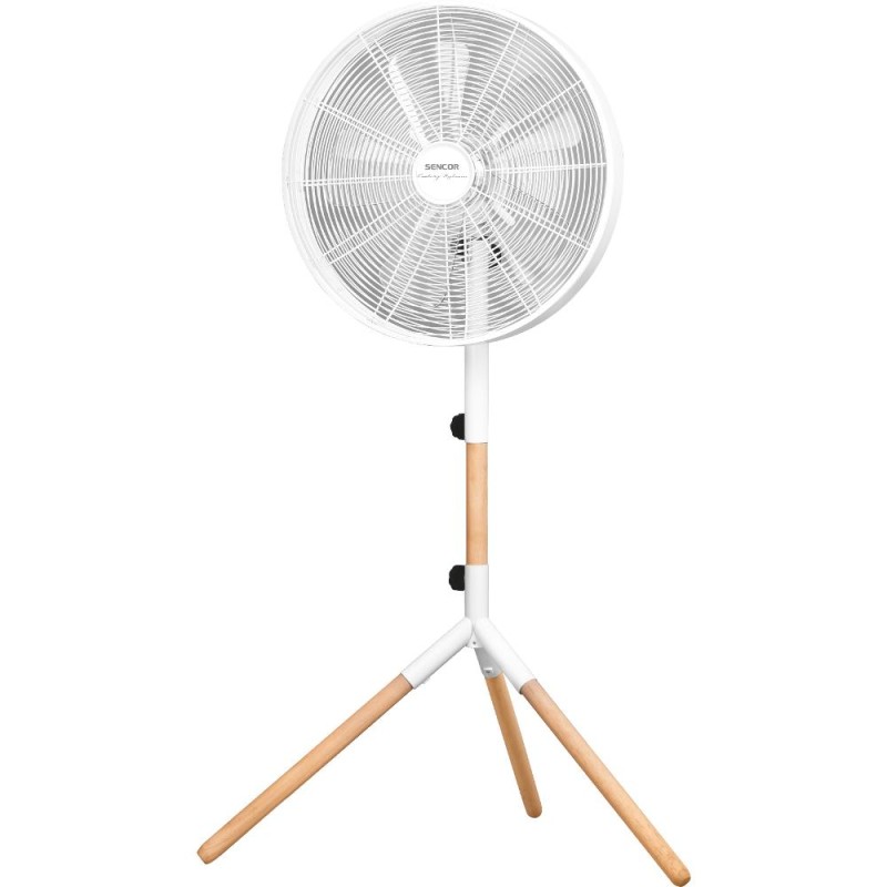 Ανεμιστήρας Δαπέδου Sencor SFN 4080WH 50W 3 Ταχυτήτων Μεταλλικό Σώμα με Φυσικό Ξύλο