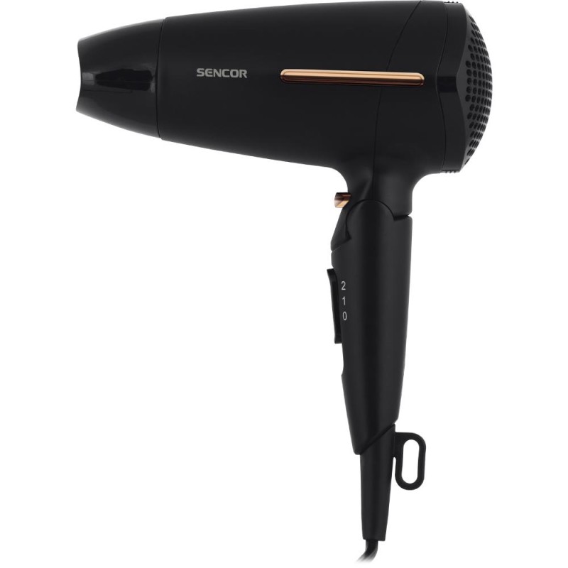 Σεσουάρ Μαλλιών Ταξιδίου Sencor SHD 0045BK 1600W Αναδιπλούμενο με 2 Επιλογές Θερμοκαρασίας και Ταχύτητας Αέρα Μαύρο