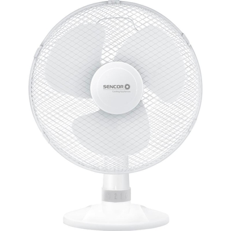 Επιτραπέζιος Ανεμιστήρας Sencor SFE 3027WH-EUE3 40W με 3 Ταχύτητες και Οριζόντια Περιστροφή 90° Λευκός