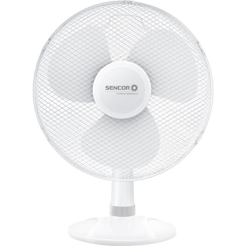 Επιτραπέζιος Ανεμιστήρας Sencor SFE 4037WH-EUE3 50W με 3 Ταχύτητες και Δυνατότητα Αυτόματης Περιστροφής εως 90° Λευκός