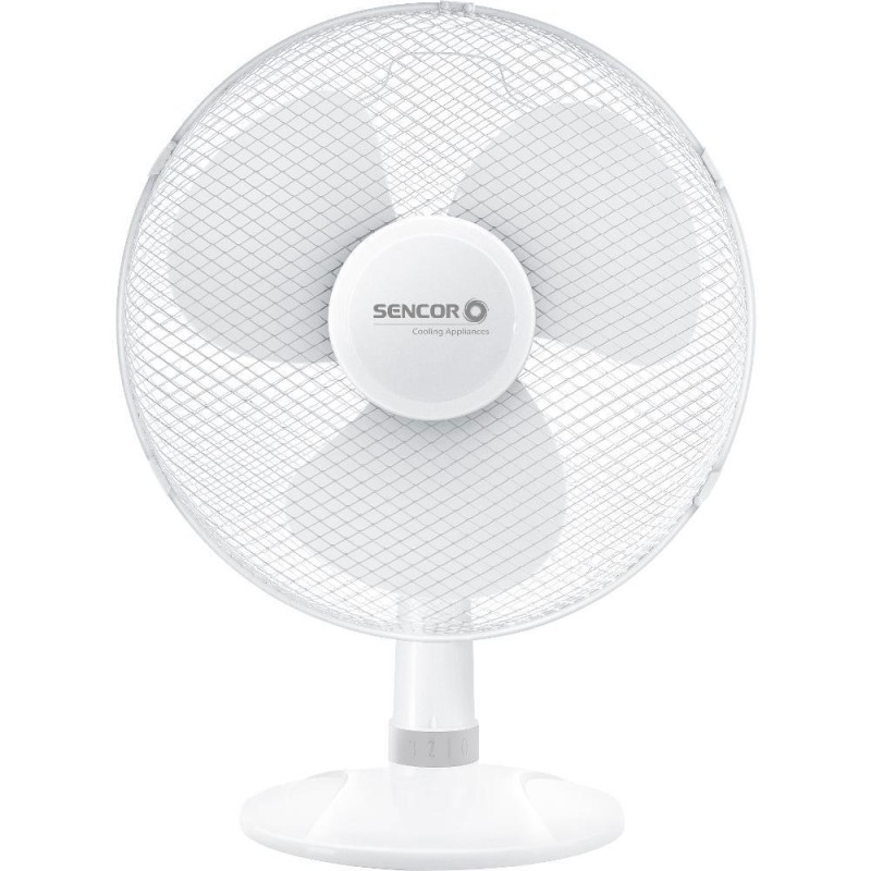 Επιτραπέζιος Ανεμιστήρας Sencor SFE 4037WH-EUE3 50W με 3 Ταχύτητες και Δυνατότητα Αυτόματης Περιστροφής εως 90° Λευκός