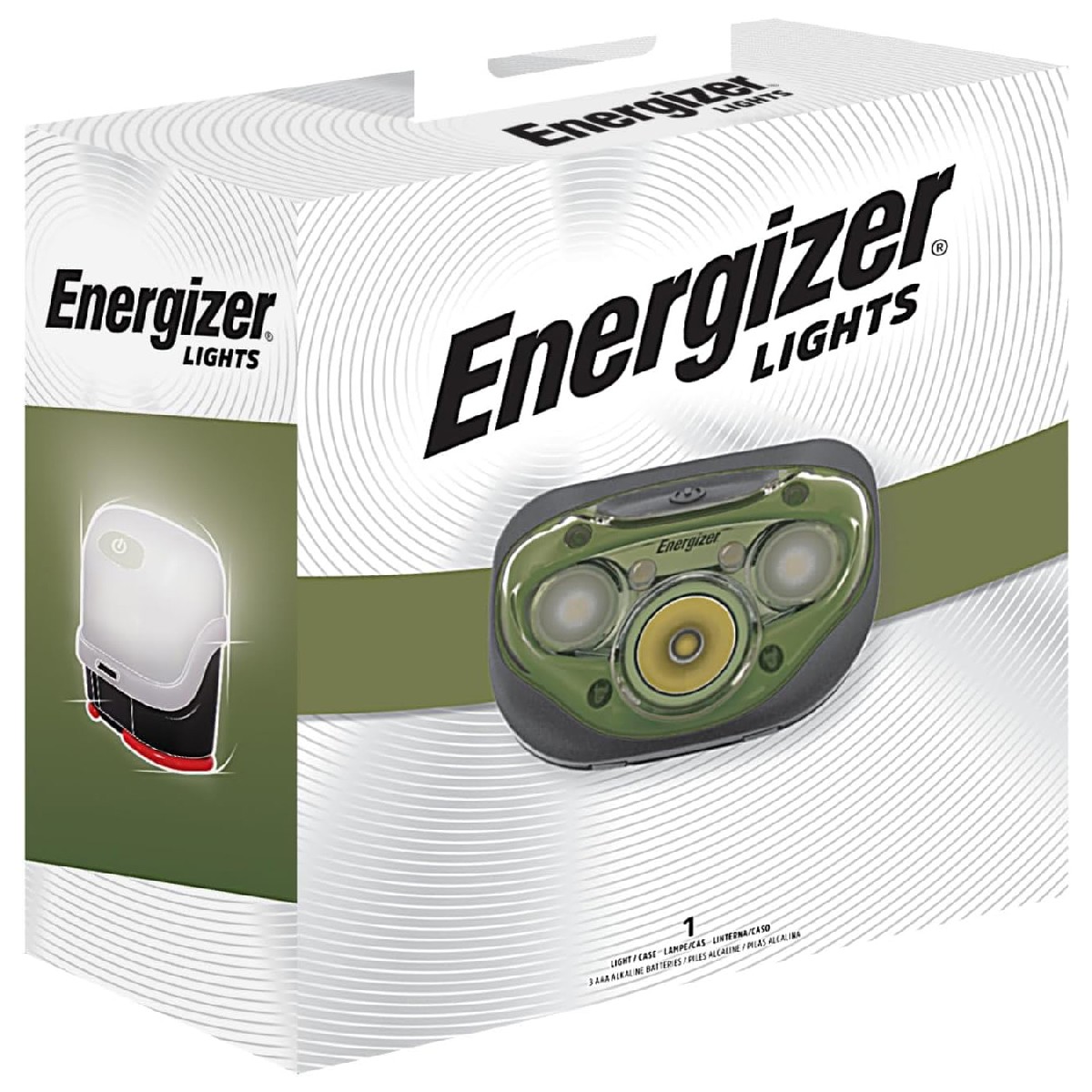 Φακός Κεφαλής Energizer Vision HD 3 Led 260 Lumens IPX4 με Lanern Case και μπαταρίες AAA  Πράσινο