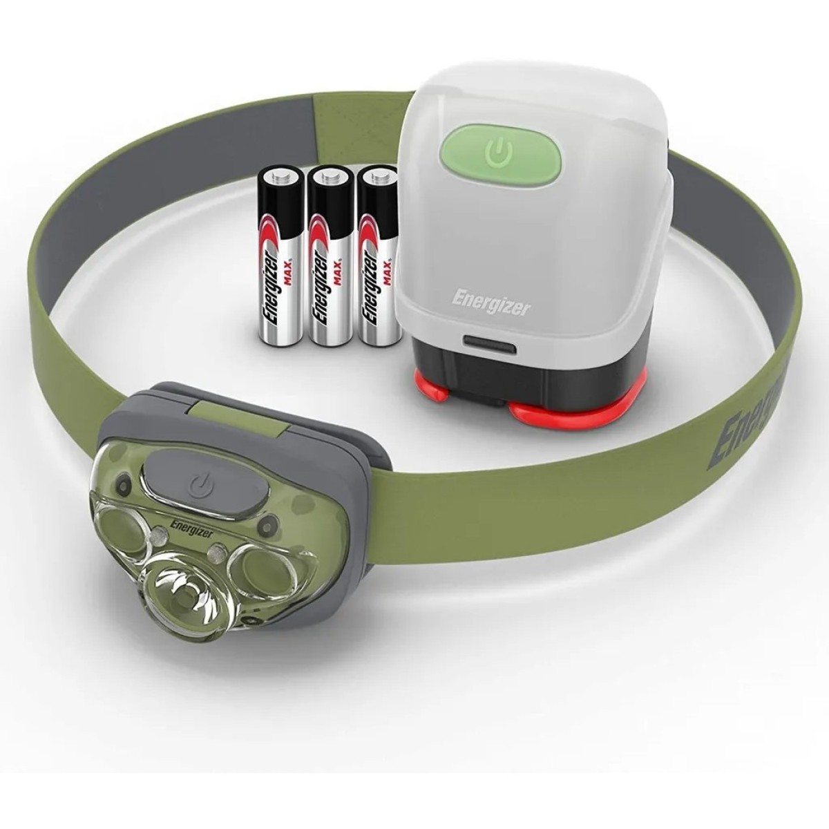 Φακός Κεφαλής Energizer Vision HD 3 Led 260 Lumens IPX4 με Lanern Case και μπαταρίες AAA  Πράσινο