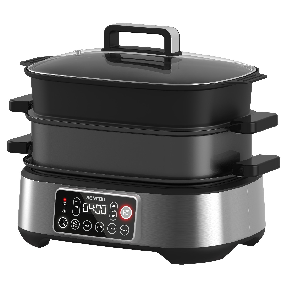 Ηλεκτρική Γάστρα Sencor SPR 6300BK  με Χωρητικότητα 6lt Grill Rice Cooker και Ατμομάγειρα
