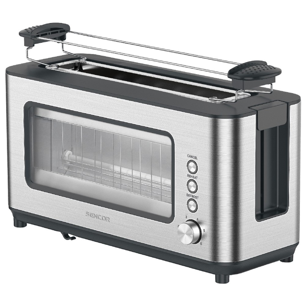 Φρυγανιέρα Sencor STS 4050SS 1200W με Μεγάλη Υποδοχή Ασημί