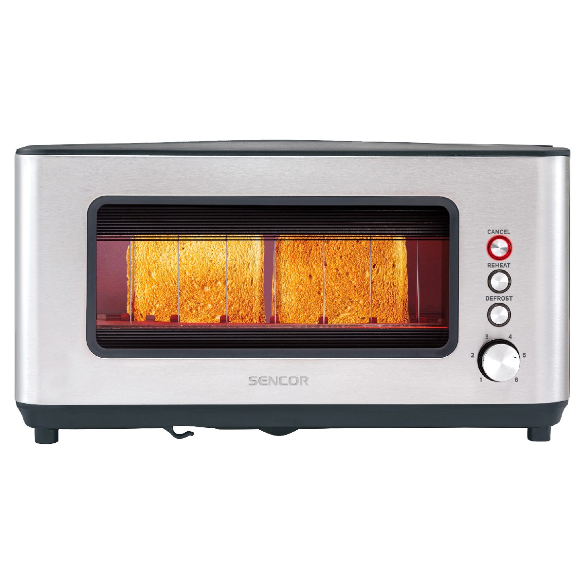 Φρυγανιέρα Sencor STS 4050SS 1200W με Μεγάλη Υποδοχή Ασημί