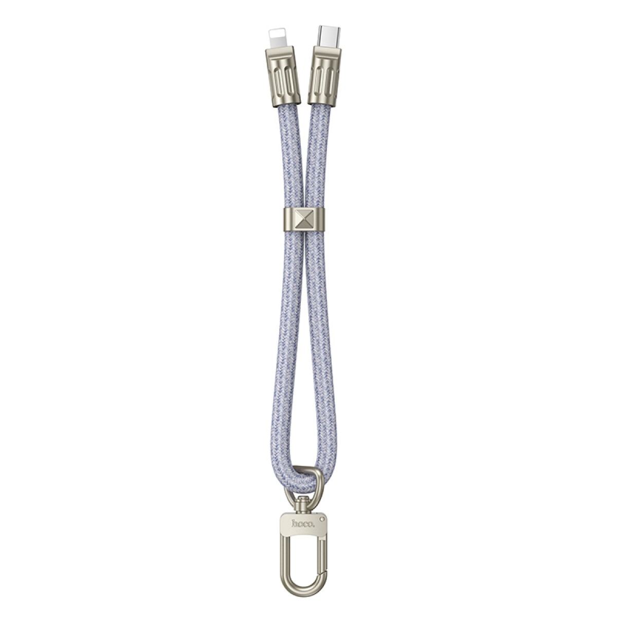 Hoco Λουράκι Καρπού/Καλώδιο Φόρτισης USB-C σε Lightning  Μπλέ 22cm