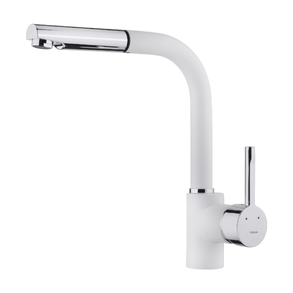 Μπαταρία Νεροχύτη Inox TEKA Περιστρεφόμενη με Pull-Out Ντους ARK 938 3/8”-1/2”Maestro Λευκό 23938120W