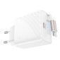 Φορτιστής Ταξιδίου Hoco N58  30W με 1xUSB-C Θύρα και Αναδιπλούμενο Καλώδιο USB-C 65cm Λευκός