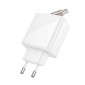 Φορτιστής Ταξιδίου Hoco N58  30W με 1xUSB-C Θύρα και Αναδιπλούμενο Καλώδιο USB-C 65cm Λευκός