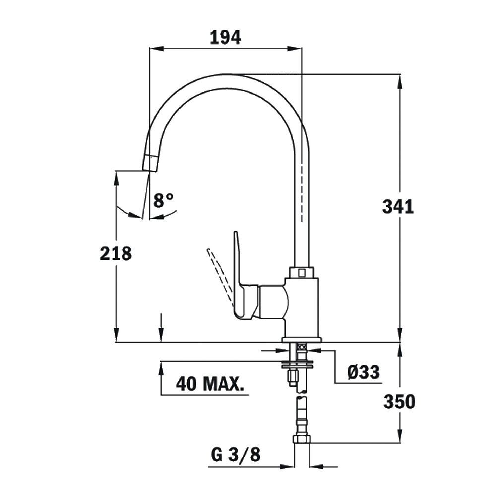 Μπαταρία Νεροχύτη Inox TEKA Περιστρεφόμενη IN 995 FN 3/8”-1/2’’EASY Μαύρο 53995120FN