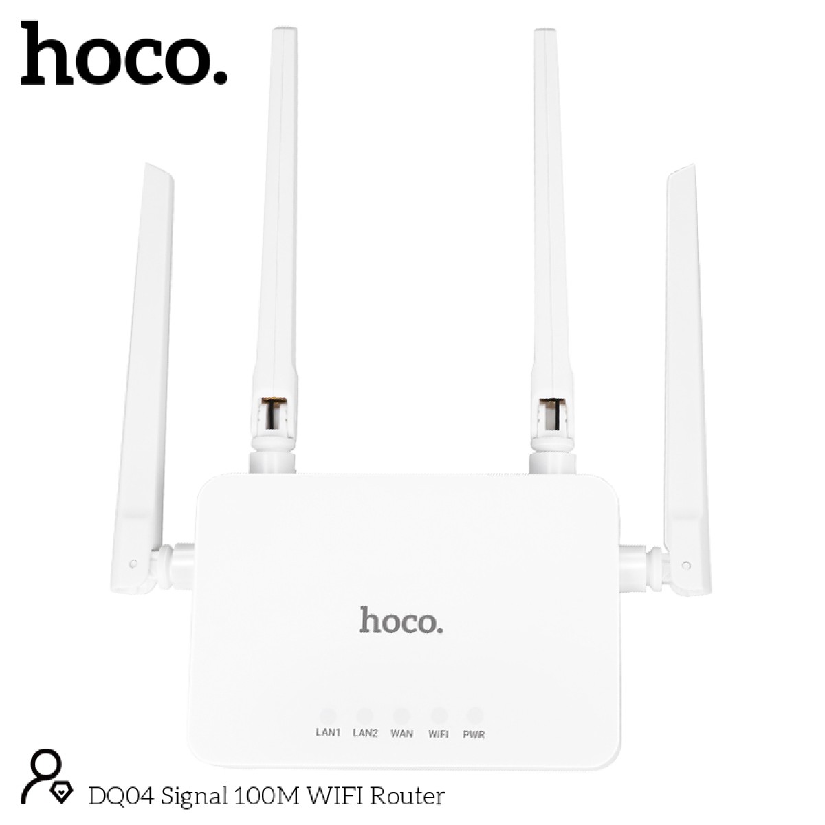Wifi Router Hoco DQ04 300Mbps 4x5dBi 2.4GHz Λευκό