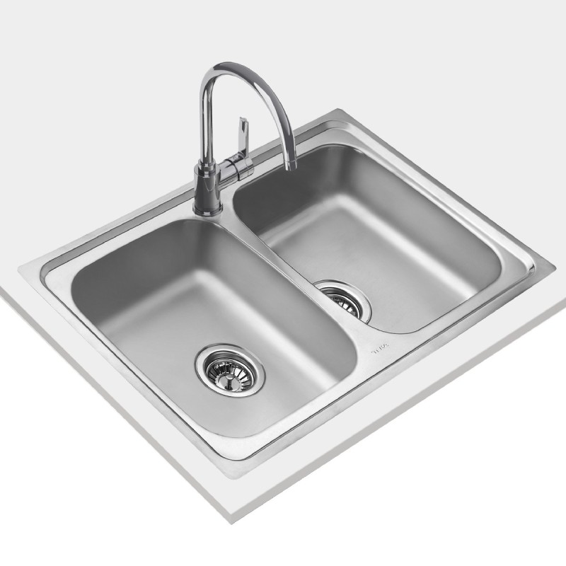 Νεροχύτης Inox TEKA 2 Γούρνες  για Ένθετη Τοποθέτηση 79x50cm STARBRIGHT 80 EASY 115050003