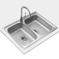 Νεροχύτης Inox TEKA 2 Γούρνες  για Ένθετη Τοποθέτηση 79x50cm STARBRIGHT 80 EASY 115050003