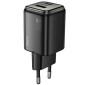 Φορτιστής Ταξιδίου Small Size Hoco N53 Monsoon PD30W QC3.0A GaN με 1xUSB-C και 1xUSB-A + Καλώδιο Φόρτισης Type-C σε Type-C 1m Μαύρος