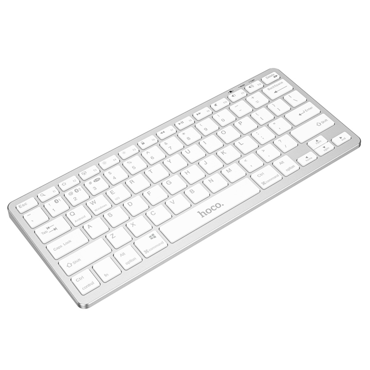 Ασύρματο Πληκτρολόγιο Hoco GM32 Wisdom 78 Πλήκτρα 2.4GHz+Bluetooth 5.0 Ασημί
