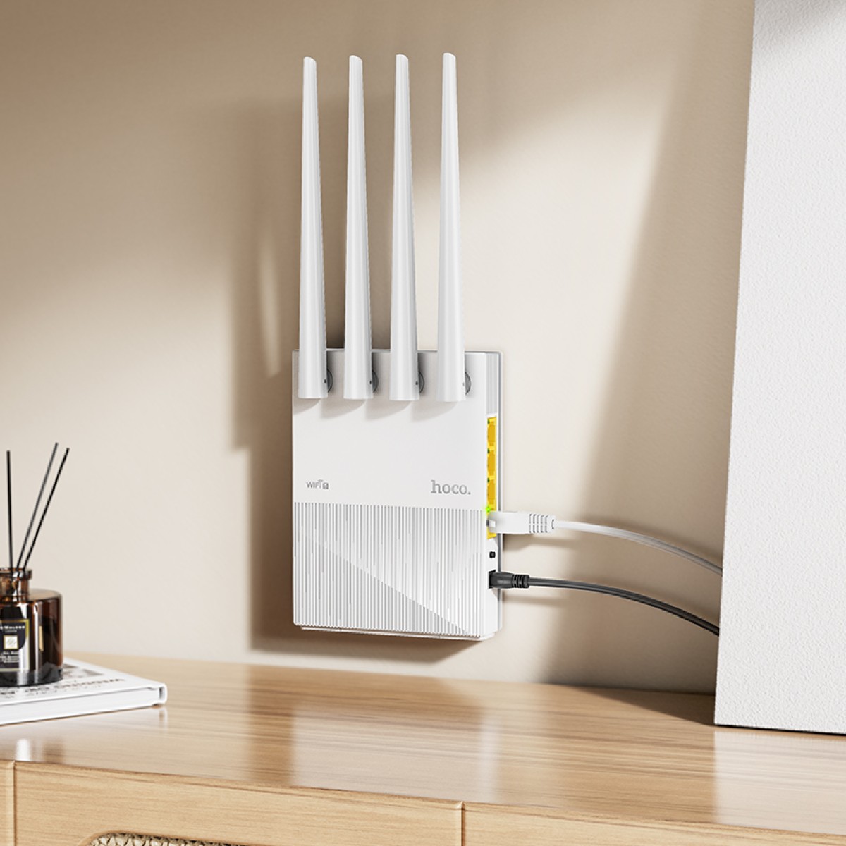 Wifi Router Hoco HI31 Wifi5  867Mbps 5G 2.4GHz 4 x 5dBi Λευκό