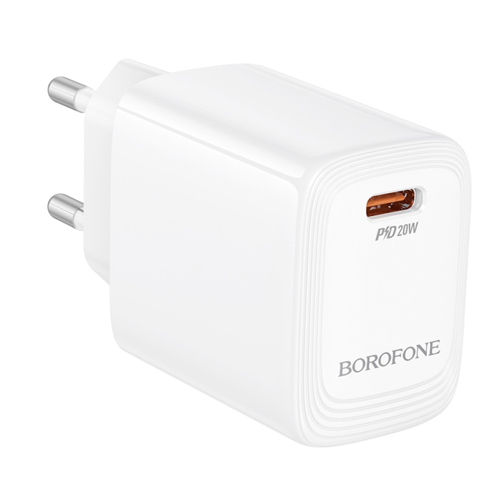 Φορτιστής Ταξιδίου Borofone BN26 Fuente USB-C 20W Λευκός