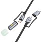 Καλώδιο σύνδεσης Hoco U138 USB-C/iP σε USB-C/Φακό 3A 1.2m Braided Μαύρο