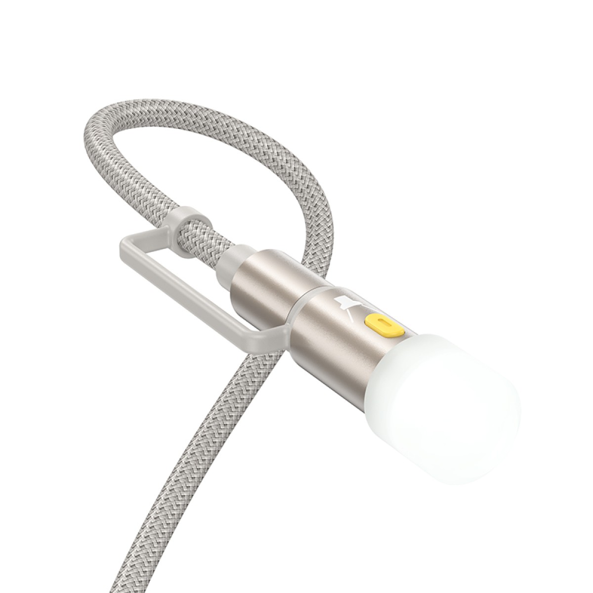 Καλώδιο σύνδεσης Hoco U138 USB-C/iP σε USB-C/Φακό 3A 1.2m Braided Γκρι