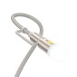Καλώδιο σύνδεσης Hoco U138 USB-C/iP σε USB-C/Φακό 3A 1.2m Braided Γκρι