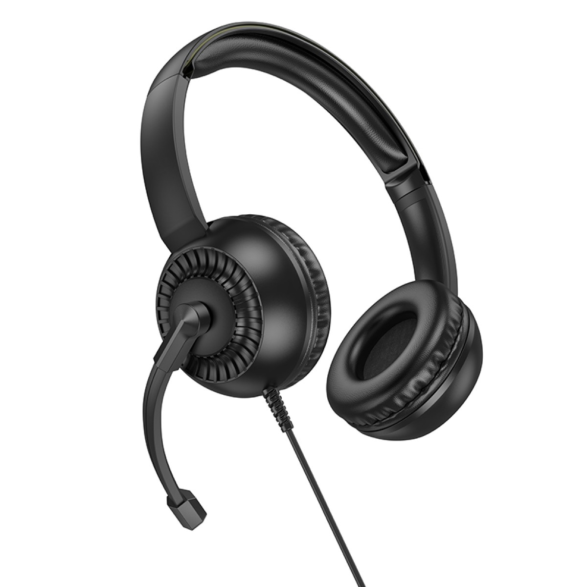 Ακουστικά Stereo Hoco W112 Pure 3.5mm Κατάλληλα για Κλήσεις ή Τηλεφωνικο Κέντρο με Μικρόφωνο Μαύρα