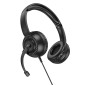Ακουστικά Stereo Hoco W112 Pure 3.5mm Κατάλληλα για Κλήσεις ή Τηλεφωνικο Κέντρο με Μικρόφωνο Μαύρα