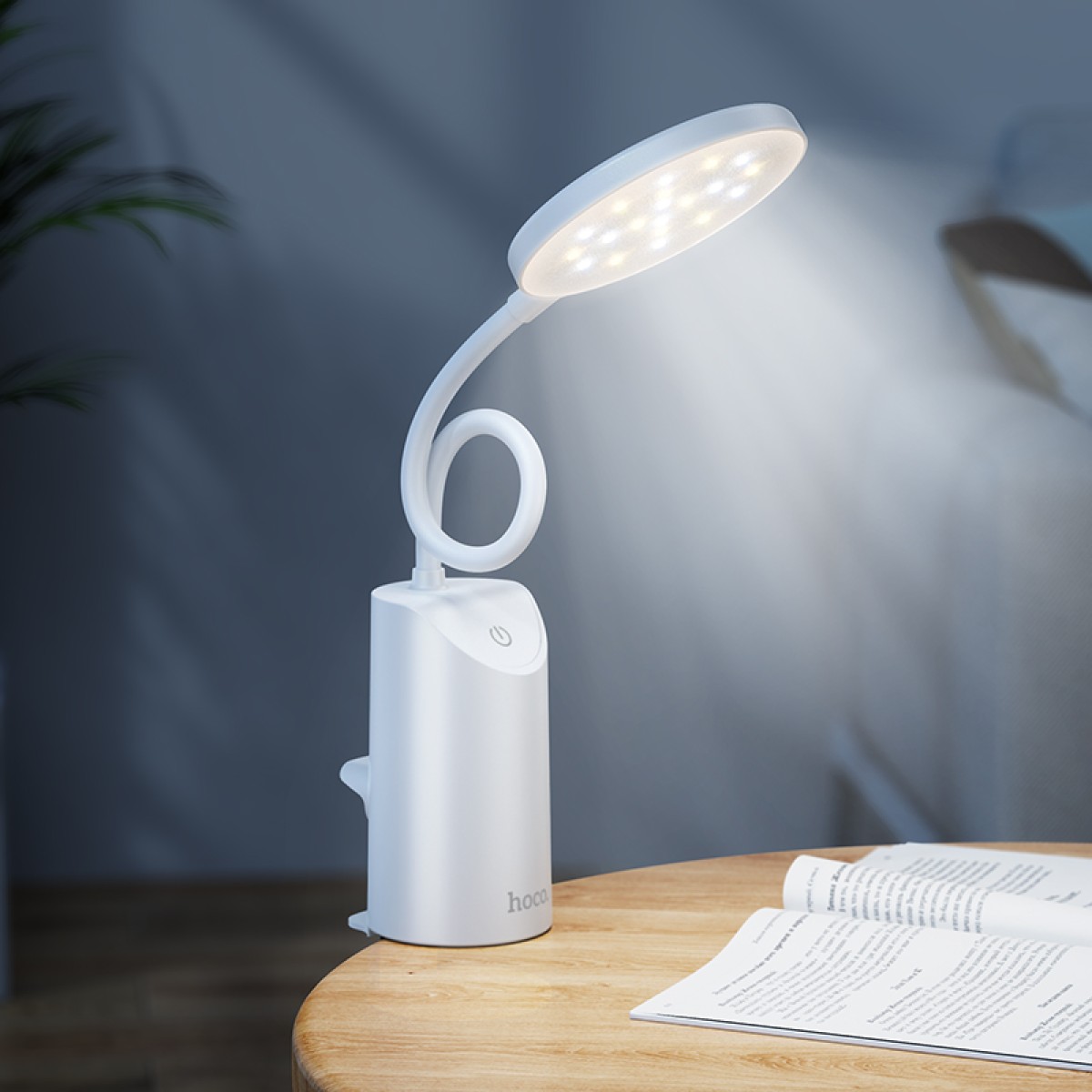 Φωτιστικό Γραφείου Hoco HX10  2W 200 Lumens με Ρυθμιζόμενες Γωνίες Φωτισμού και 2 Ρυθμίσεις Φωτός Λευκό