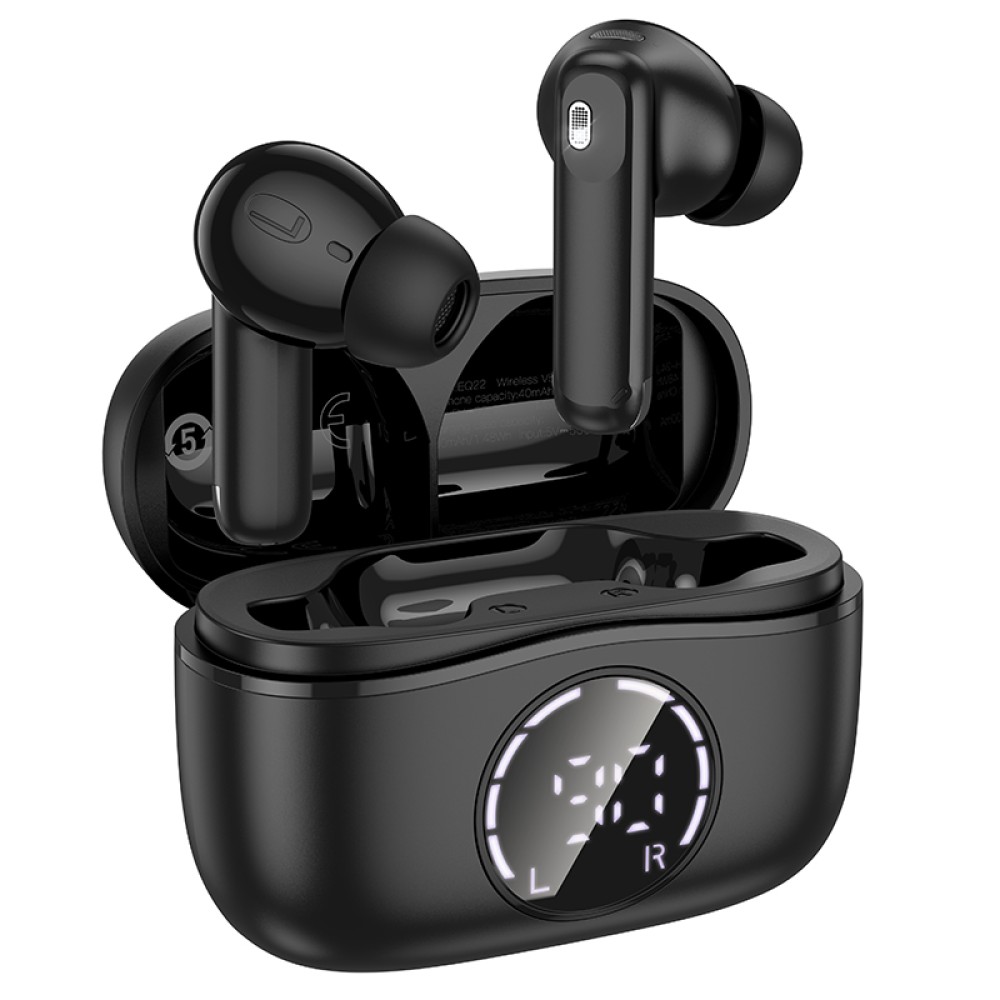 Wireless Hands Free Hoco EQ22 Singer TWS V5.4 400mAh με 7 Ώρες Λειτουργίας και Εναλλαγή Master/Slave Μαύρα