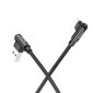 Καλώδιο σύνδεσης Hoco DU40 Guard USB σε Lightning 2.4A Spring Braided Cable 0.45-1m Μαύρο