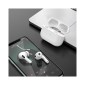 Wireless Hands Free Hoco DES08 Plus TWS V5.0  300mAh και 3h Ώρες Λειτουργίας Λευκά με Μαύρο Silicon Sleeve